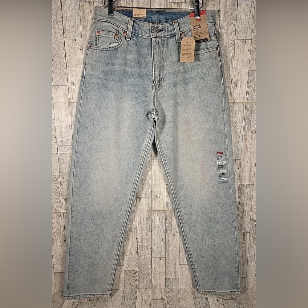 Levi’s 550 Relaxed Taper Jeans 36X34 Mens Blue Paint Splatter Pattern NWT